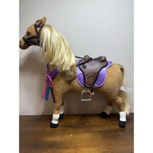 Journey Girls Horse Poseable Plush 18” Doll Horse W Saddle Tack